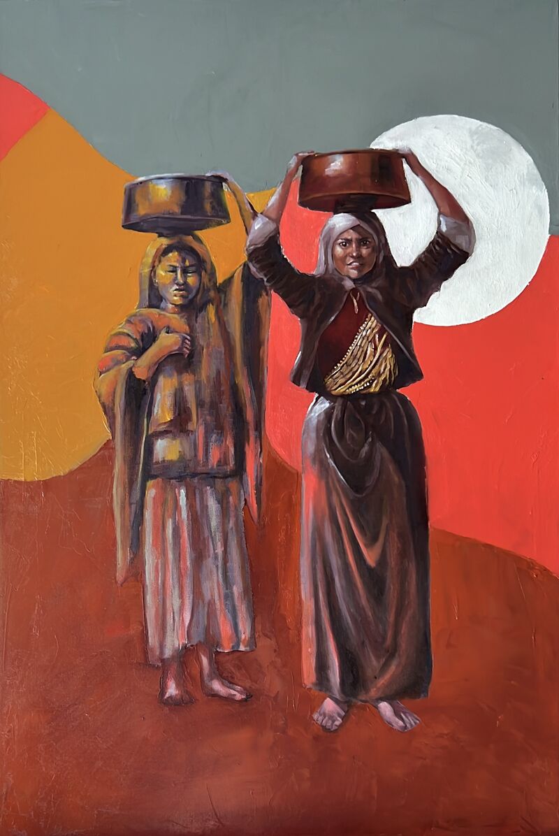 Women Of Jerusalem 1890 - a Paint by Nora Alshaikh